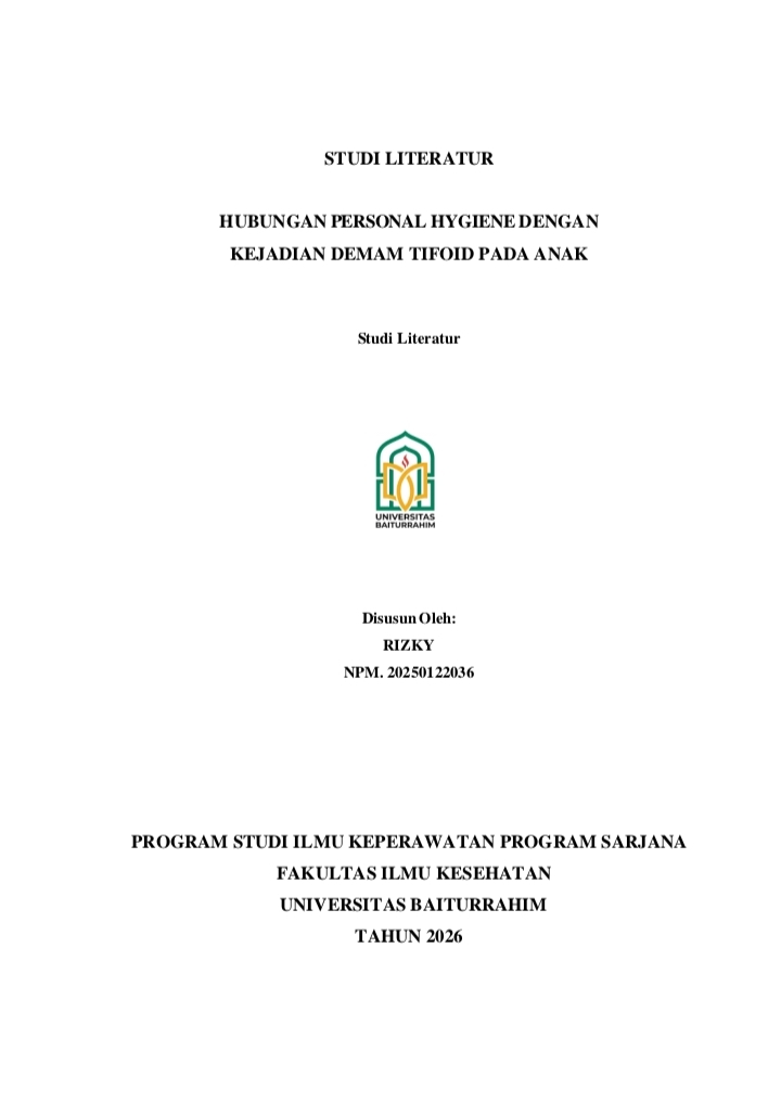 Hubungan Personal Hygiene Dengan Kejadian Demam Tifoid Pada Anak