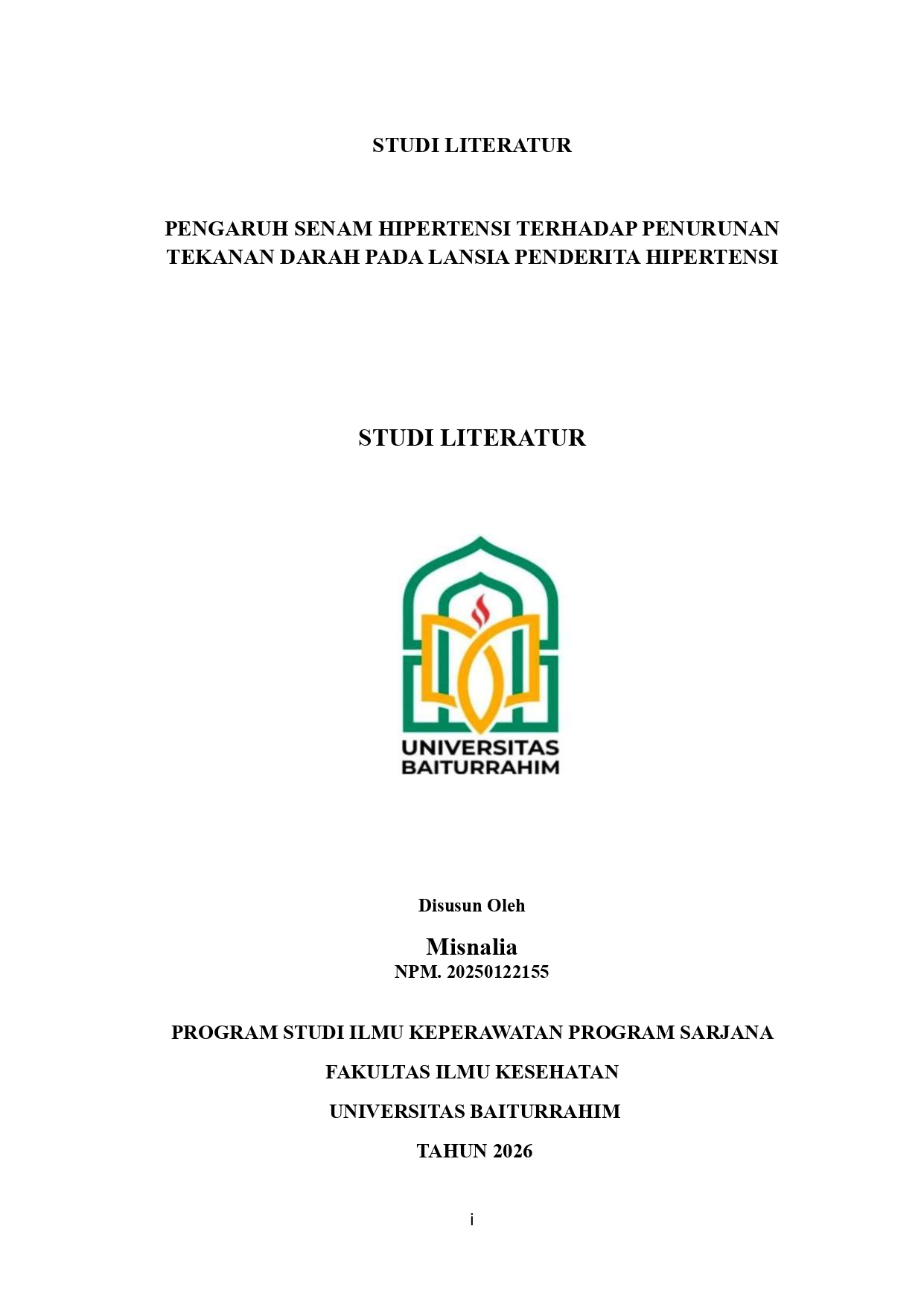 PENGARUH SENAM HIPERTENSI TERHADAP PENURUNAN  TEKANAN DARAH PADA LANSIA PENDERITA HIPERTENSI