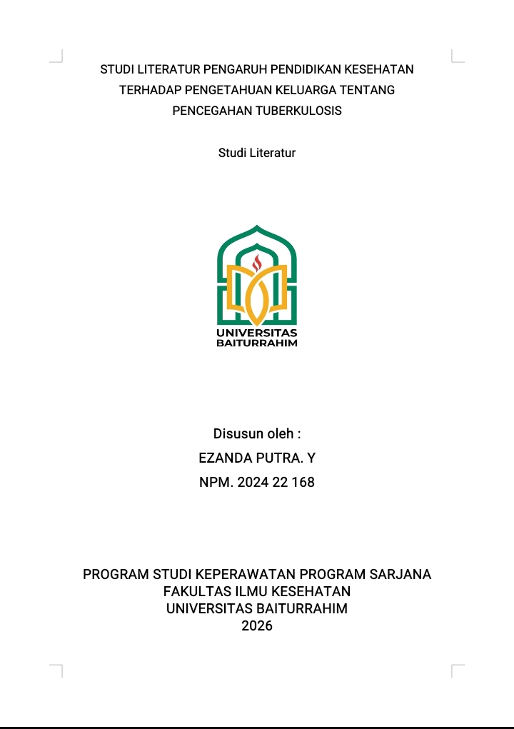 STUDI LITERATUR PENGARUH PENDIDIKAN KESEHATAN TERHADAP PENGETAHUAN KELUARGA TENTANG PENCEGAHAN TUBERKULOSIS