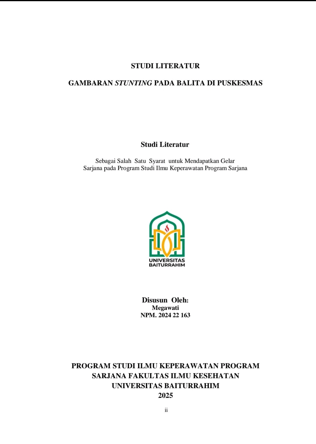 STUDI LITERATUR GAMBARAN STUNTING PADA BALITA DI PUSKESMAS