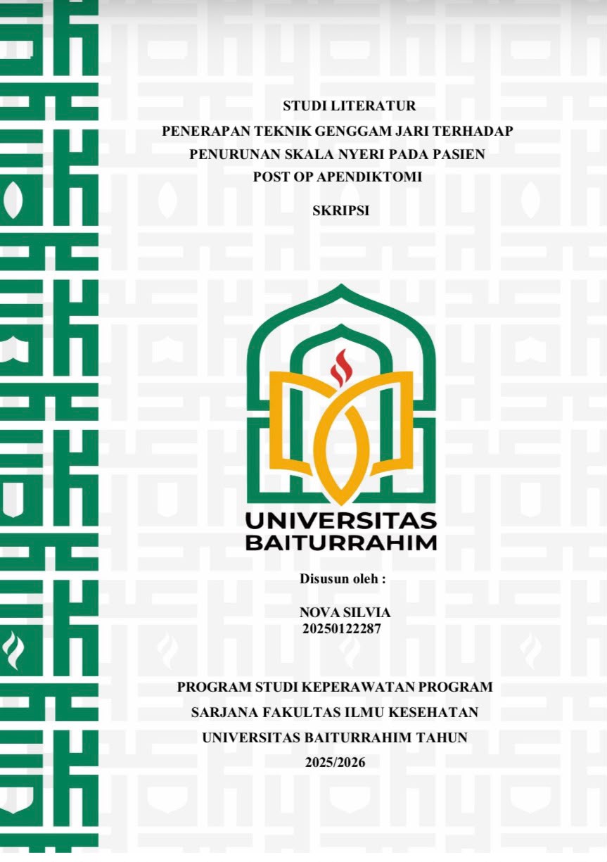 STUDI LITERATUR PENERAPAN TEKNIK GENGGAM JARI TERHADAP PENURUNAN SKALA NYERI PADA PASIEN POST OP APENDIKTOMI