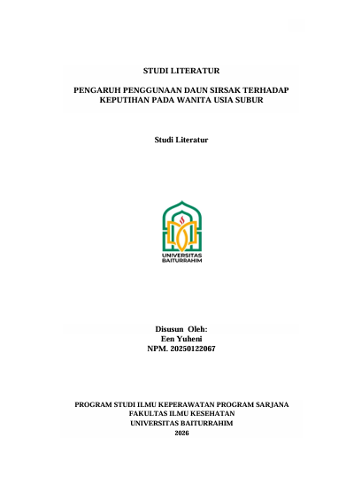 PENGARUH PENGGUNAAN DAUN SIRSAK TERHADAP KEPUTIHAN PADA WANITA USIA SUBUR