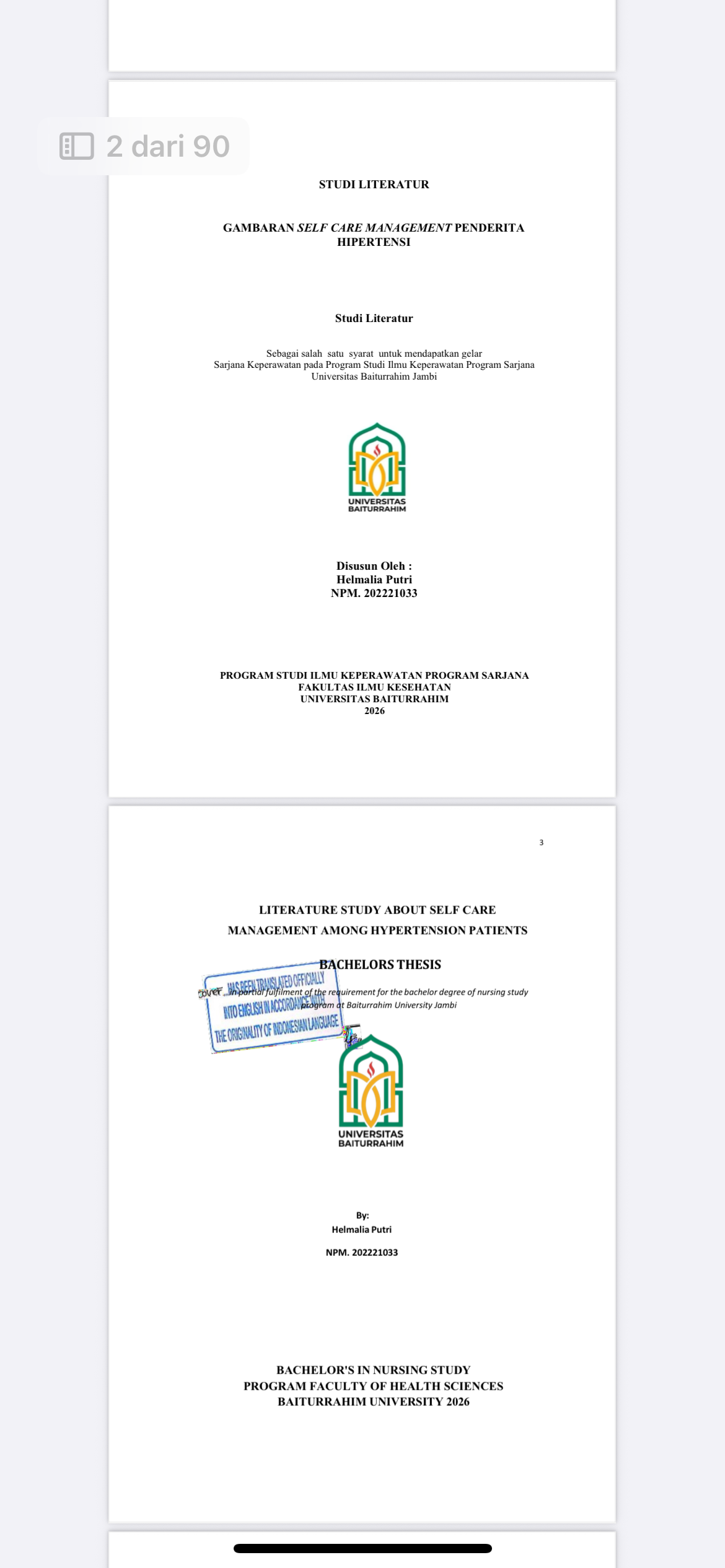 STUDI LITERATUR GAMBARAN SELF CARE MANAGEMENT PENDERITA HIPERTENSI