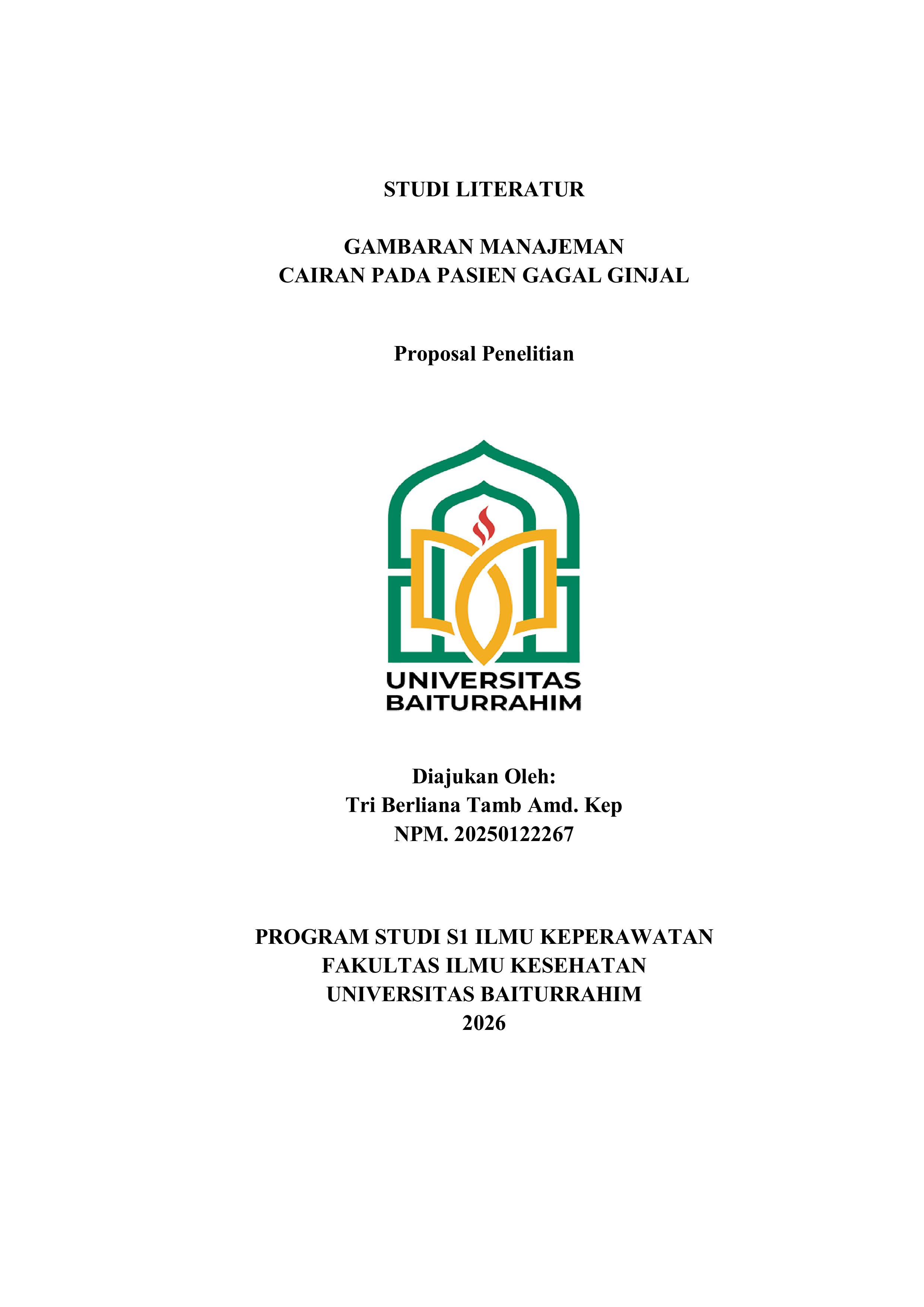 GAMBARAN MANAJEMAN CAIRAN PADA PASIEN GAGAL GINJAL