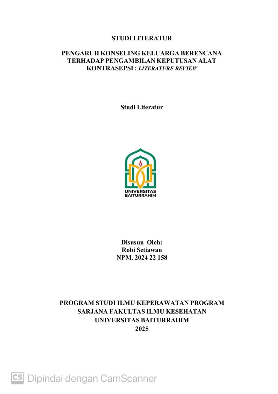 PENGARUH KONSELING KELUARGA BERENCANA TERHADAP PENGAMBILAN KEPUTUSAN ALAT KONTRASEPSI : LITERATUR REVIEW